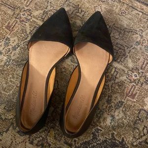 Madewell D’orsay Black Suede Leather Flats